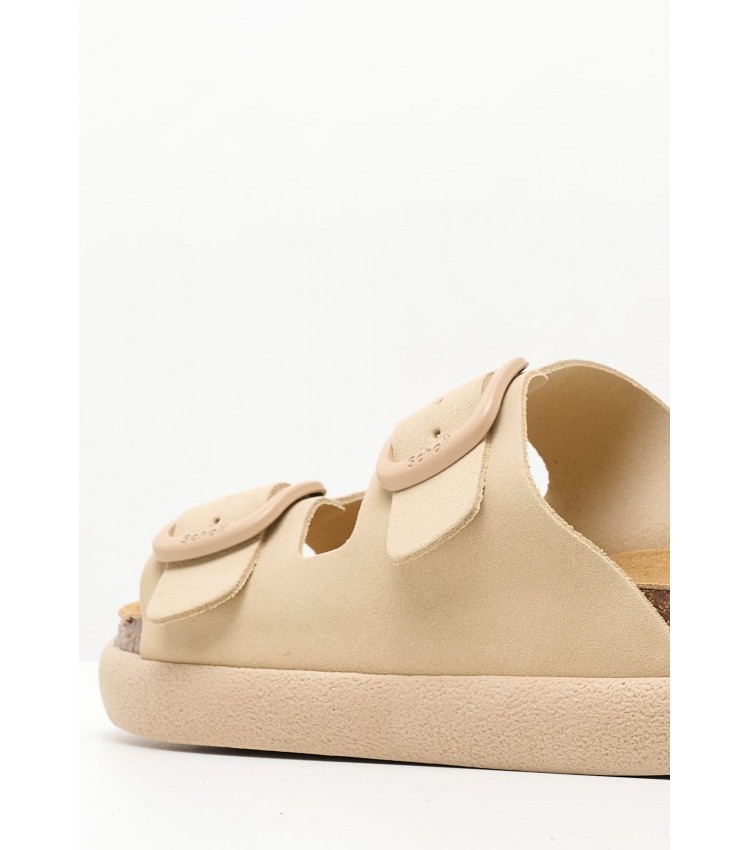 Γυναικεία Flats Noelle.Chunky Μπεζ Δέρμα Καστόρι Scholl