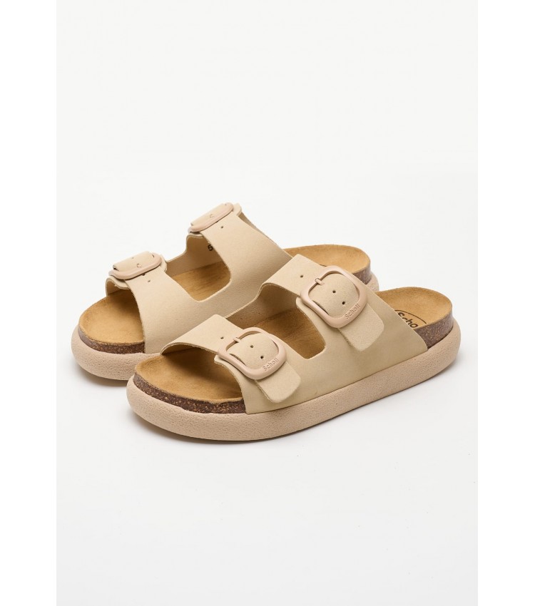 Women Flats Noelle.Chunky Beige Buckskin Scholl