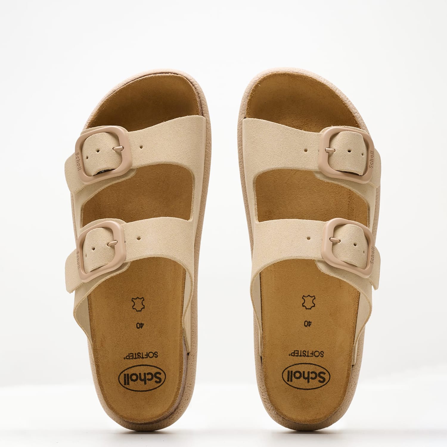 Women Flats Noelle.Chunky Beige Buckskin Scholl Women Flats Noelle.Chunky Beige Buckskin Scholl