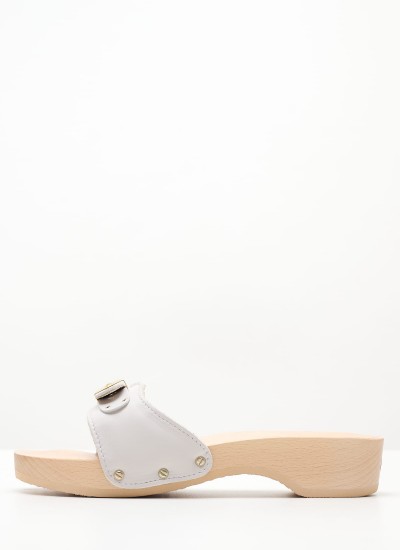 Γυναικεία Flats Pescura.Heel Άσπρο Δέρμα Scholl