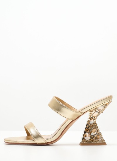 Γυναικείες Γόβες & Peeptoes Ψηλές TATIANA3 Χρυσό ECOleather Nine West