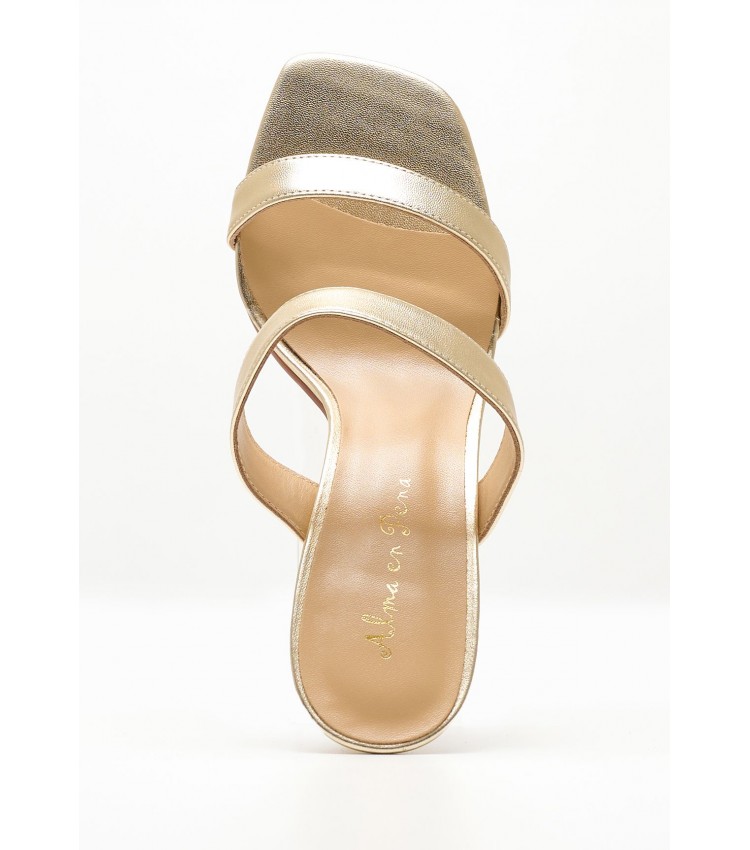 Women Sandals V23234 Gold Leather Alma En Pena