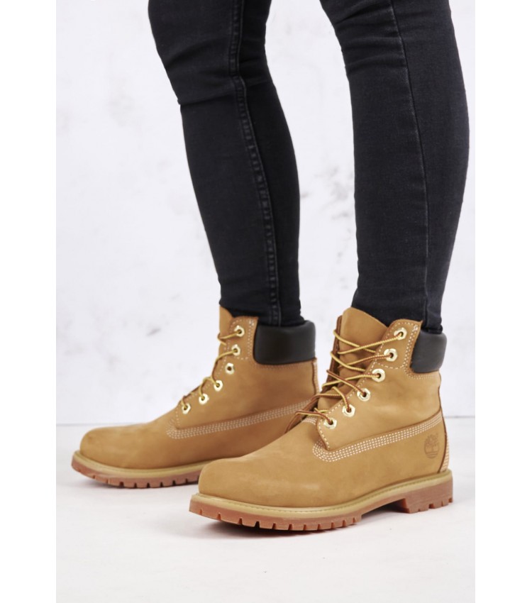 Women Boots 10361 Yellow Nubuck Leather Timberland