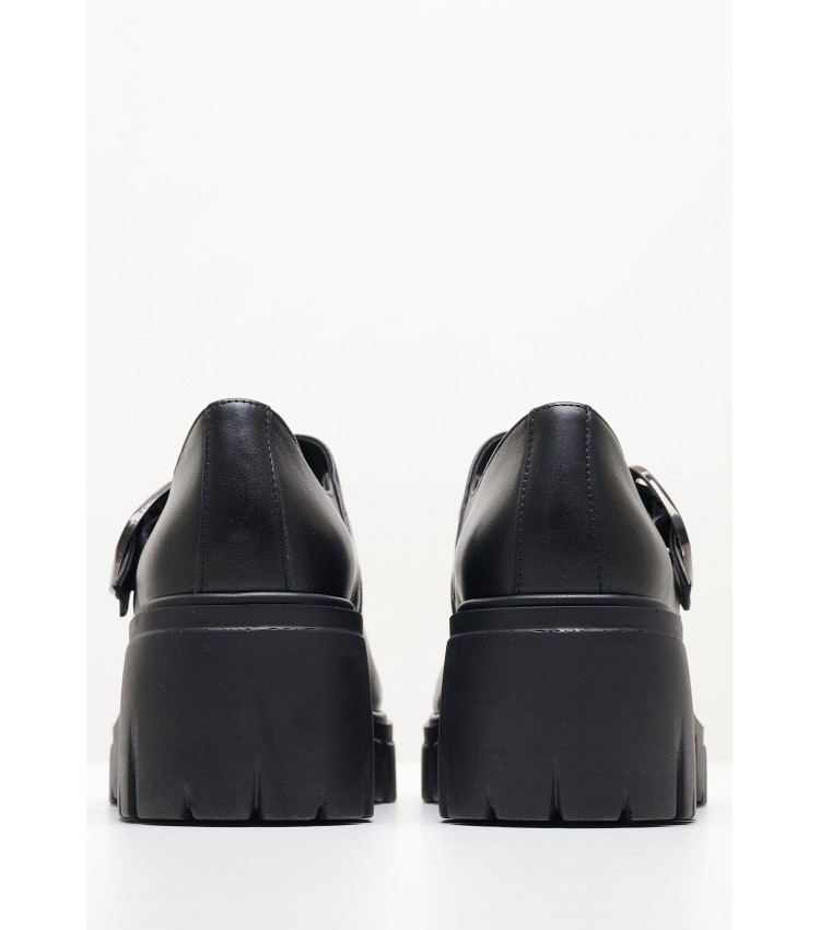 Women Moccasins 2364 Black Leather Mortoglou