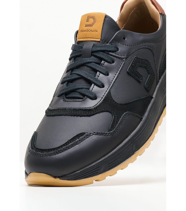 Men Casual Shoes 336101 Black Leather Mortoglou