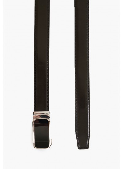 Men Belts LGD.A1 Black Leather Mortoglou