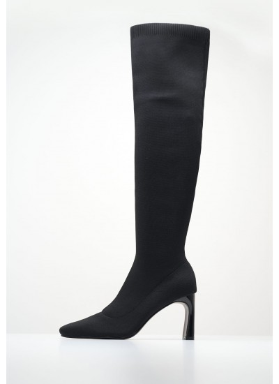 Women Boots M2833 Black Fabric Mortoglou
