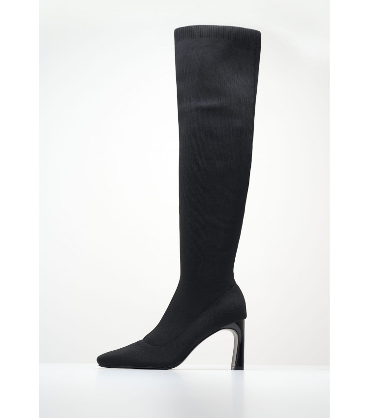 Women Boots M2833 Black Fabric Mortoglou