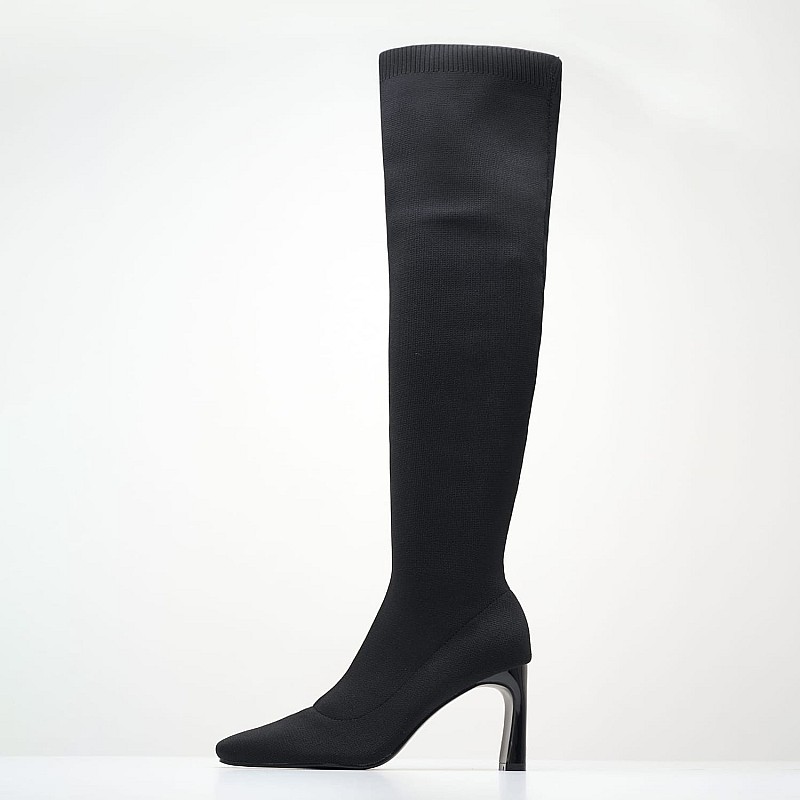 Women Boots M2833 Black Fabric Mortoglou