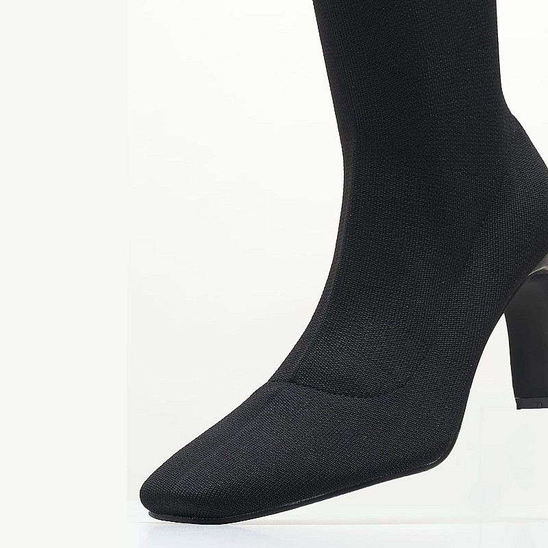Women Boots M2833 Black Fabric Mortoglou