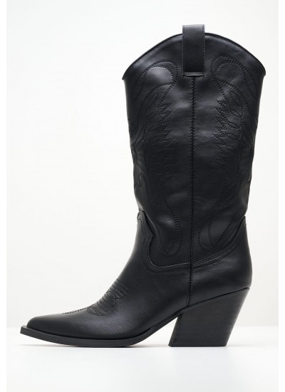 Women Boots M3783 Black ECOleather Mortoglou