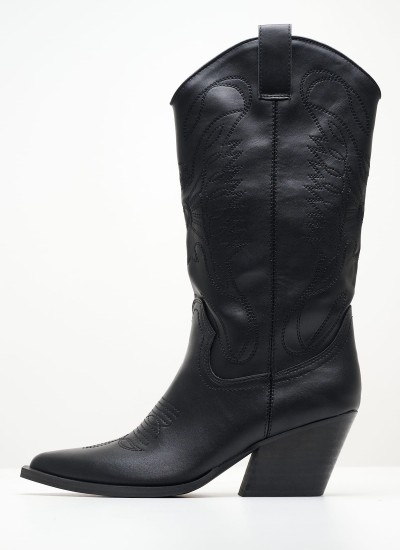 Women Boots Stone Black Leather Ash