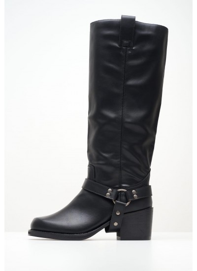 Women Boots M3836 Black ECOleather Mortoglou