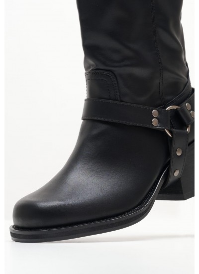 Women Boots M3836 Black ECOleather Mortoglou