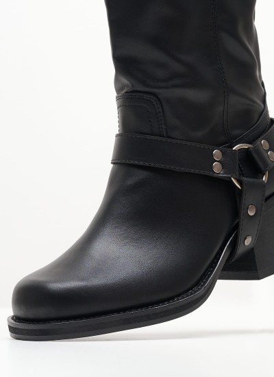 Women Boots M3836 Black ECOleather Mortoglou