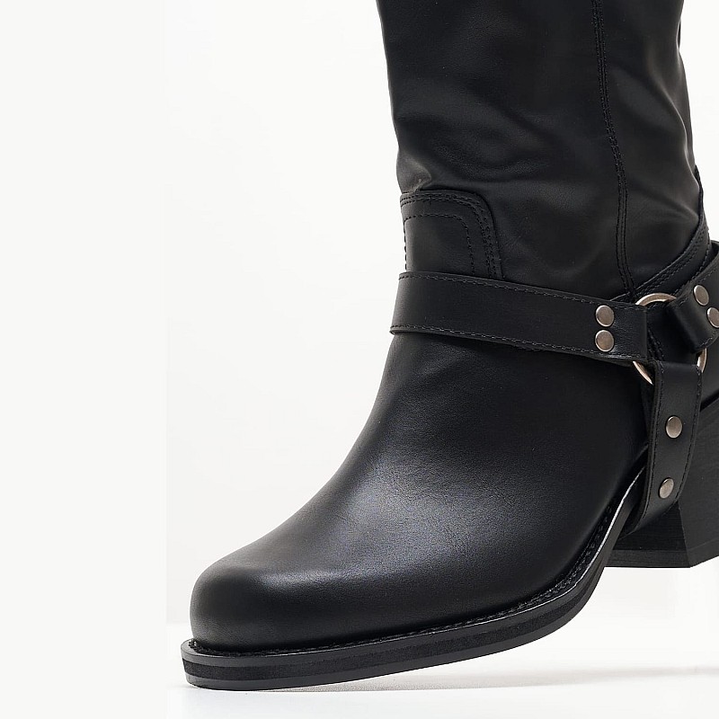 Γυναικείες Μπότες M3836 Μαύρο ECOleather Mortoglou