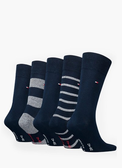Ανδρικές Κάλτσες 5p.Giftbox Μπλε Βαμβάκι Tommy Hilfiger