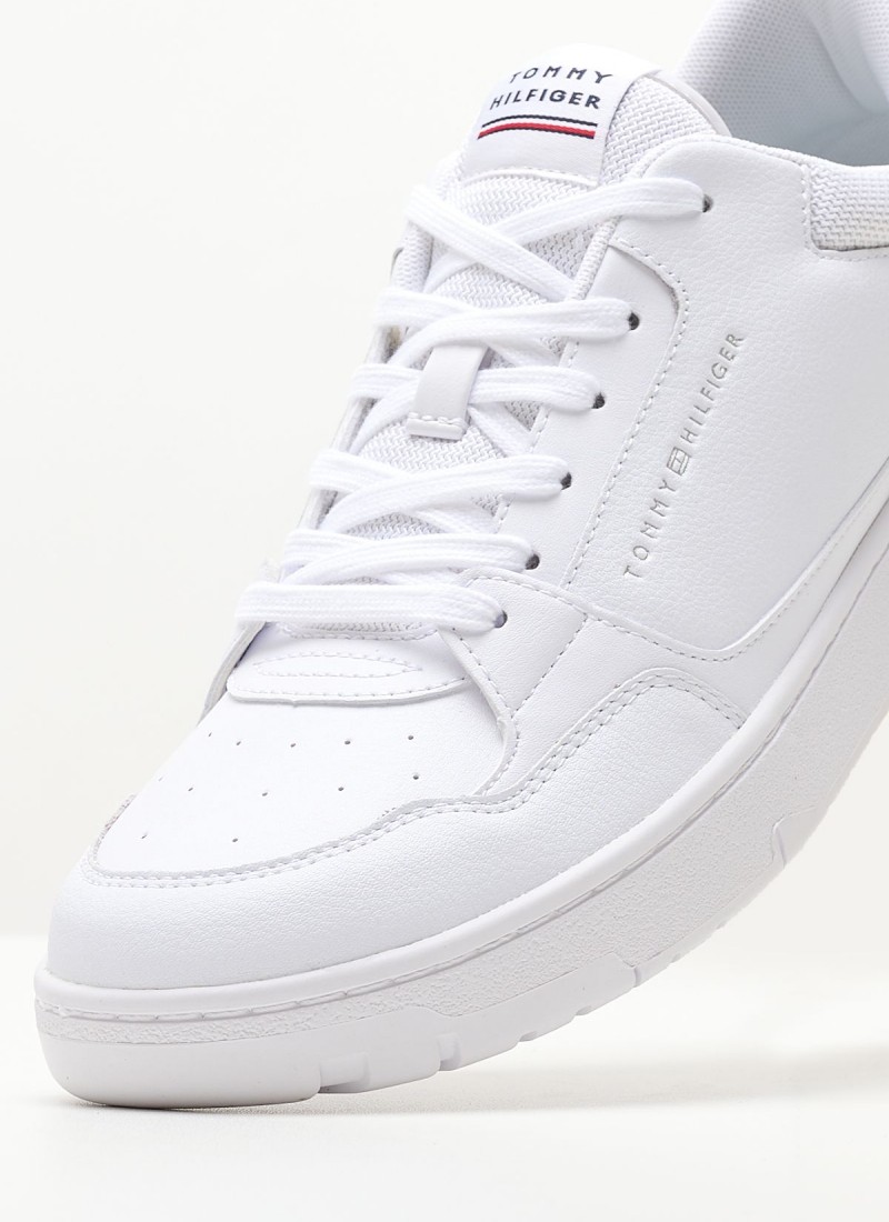 Men Casual Shoes from the Tommy Hilfiger brand Basket.Core White Leather mortoglou.gr eshop