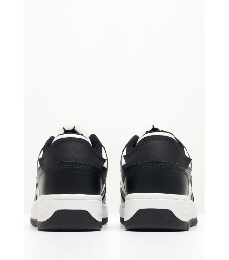 Men Casual Shoes Basket.Wl Black Leather Tommy Hilfiger