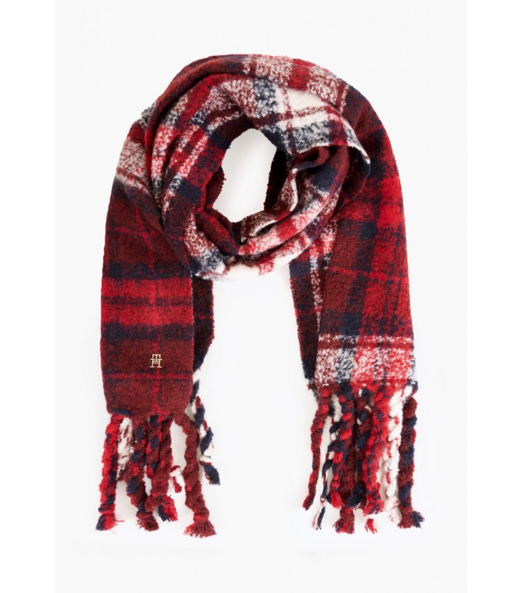 Women Scarves Check.Scarf Red Tommy Hilfiger