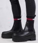 Women Boots Chelsea.Sock Black Leather Tommy Hilfiger