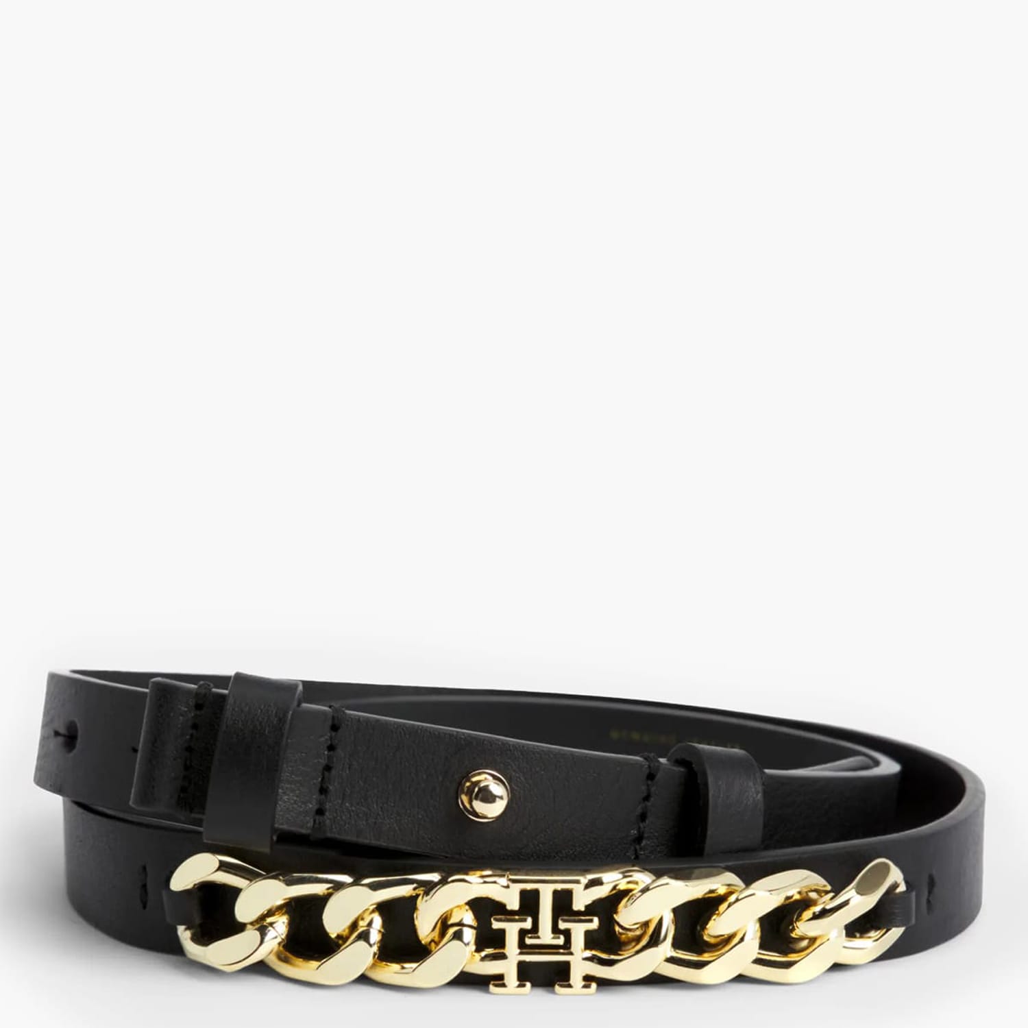Γυναικείες Ζώνες Chic.Waist Μαύρο Δέρμα Tommy Hilfiger