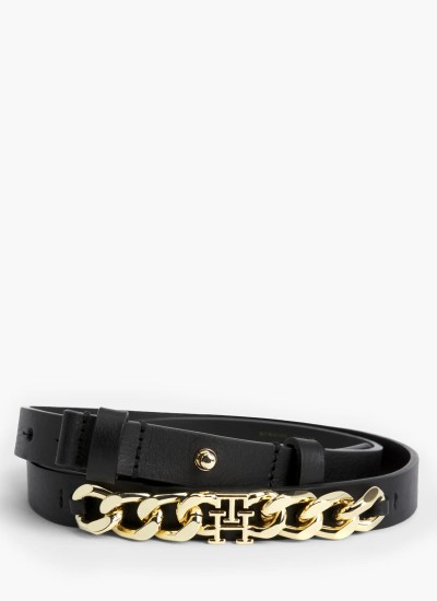 Women Belts Flora Black Leather Pepe Jeans