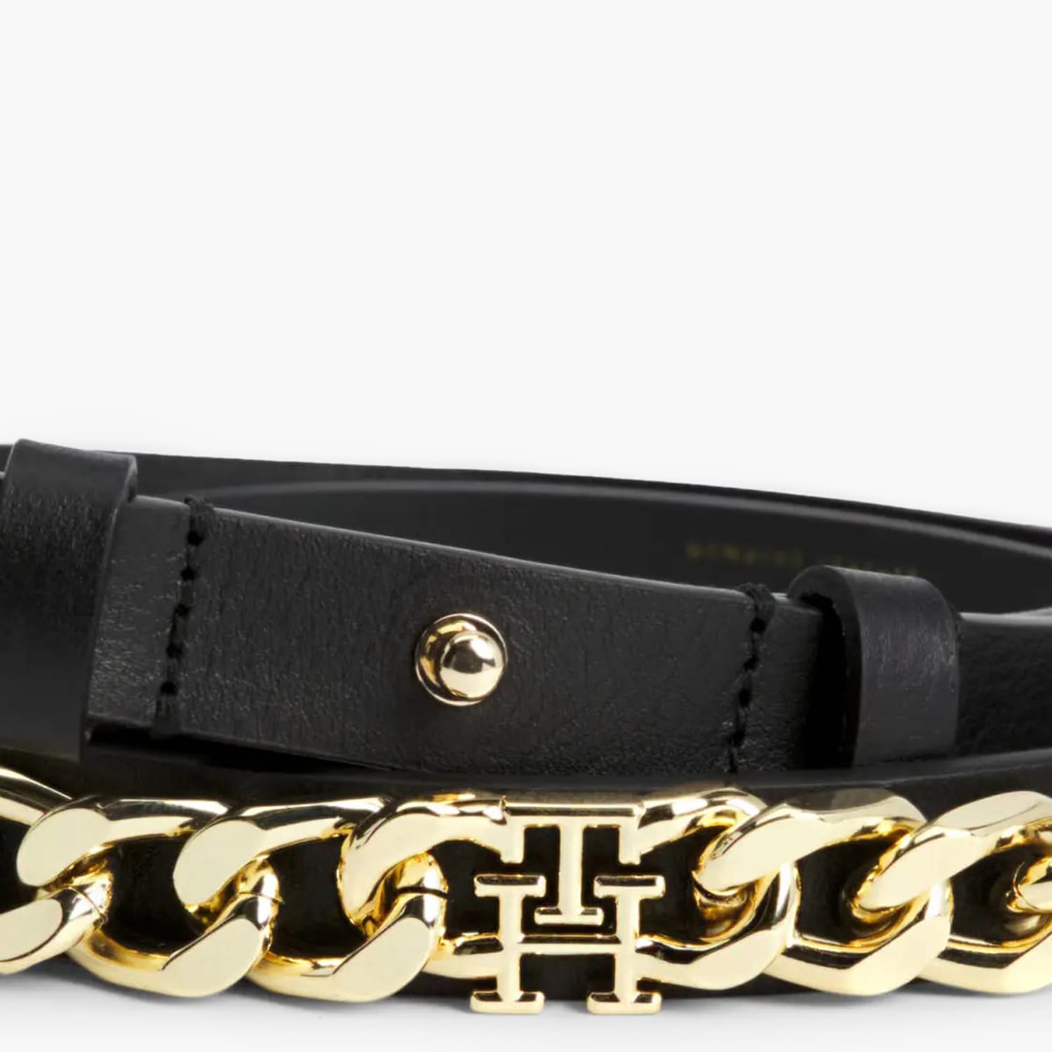 Γυναικείες Ζώνες Chic.Waist Μαύρο Δέρμα Tommy Hilfiger