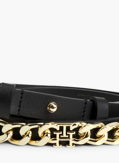 Women Belts Flora Black Leather Pepe Jeans