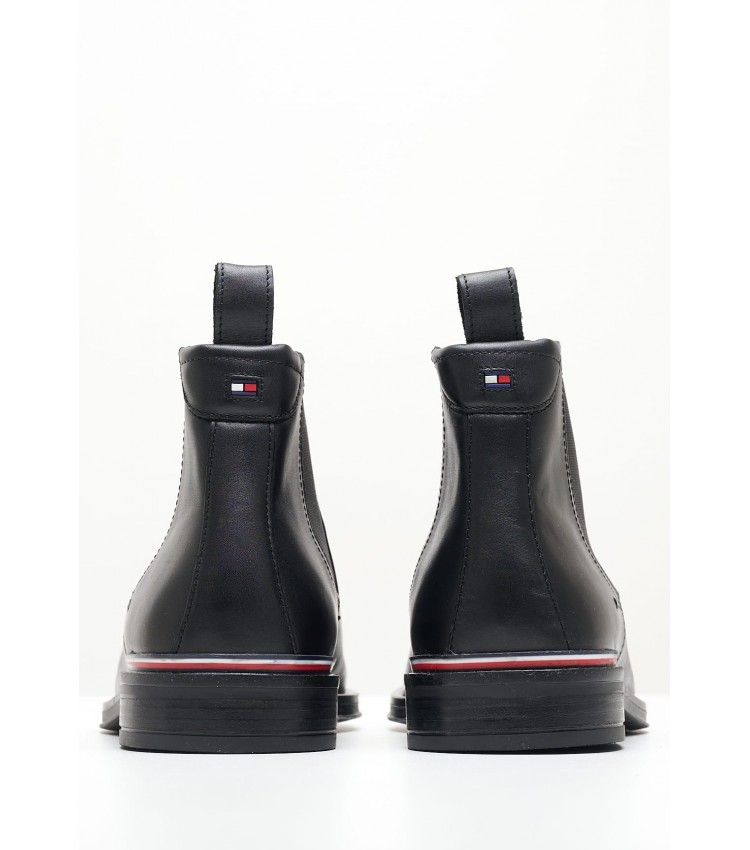 Men Boots Core.Chelsea Black Leather Tommy Hilfiger