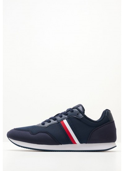 Men Casual Shoes Core.Lo.Runner Blue Fabric Tommy Hilfiger