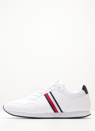 Women Casual Shoes Th.Crest Ecru Leather Tommy Hilfiger