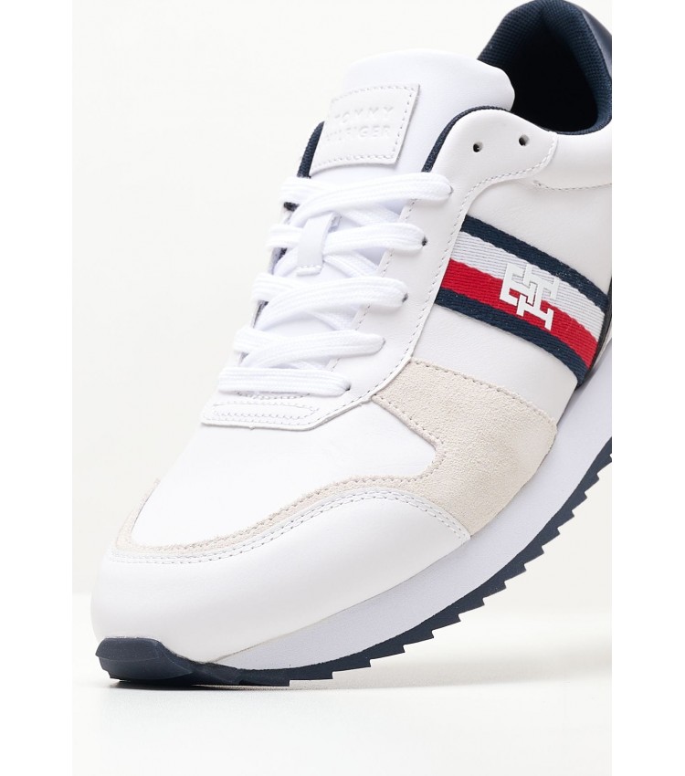 Men Casual Shoes Evo.Runner White Leather Tommy Hilfiger