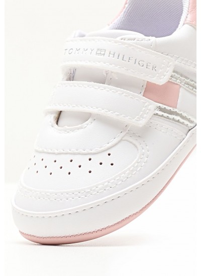 Kids Casual Shoes Flag.Low.Grl White ECOleather Tommy Hilfiger