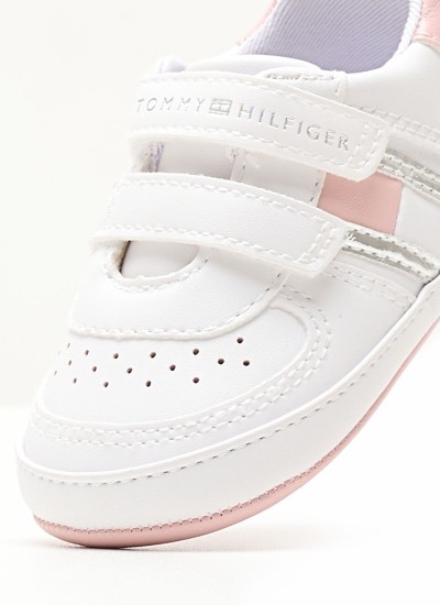 Παιδικά Παπούτσια Casual Sneaker.Girl Άσπρο Ύφασμα Tommy Hilfiger