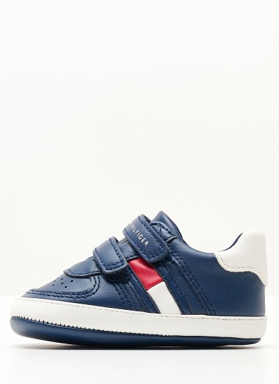 Παιδικά Παπούτσια Casual Flag.Low.Grl Άσπρο ECOleather Tommy Hilfiger