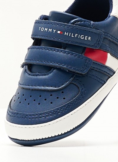 Παιδικά Παπούτσια Casual Flag.Lowcut Μπλε ECOleather Tommy Hilfiger