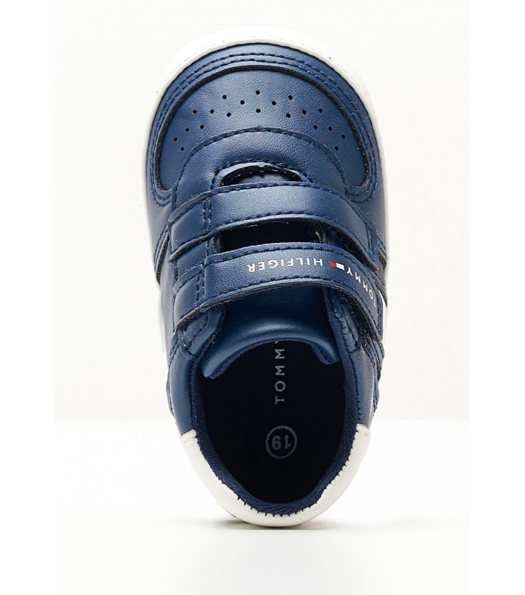 Kids Casual Shoes Flag.Lowcut Blue ECOleather Tommy Hilfiger