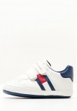 Kids Casual Shoes Flag.Lowcut White ECOleather Tommy Hilfiger