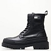 Γυναικεία Μποτάκια Foxing.Leatherboot Μαύρο Δέρμα Tommy Hilfiger Γυναικεία Μποτάκια Foxing.Leatherboot Μαύρο Δέρμα Tommy Hilfiger