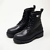 Γυναικεία Μποτάκια Foxing.Leatherboot Μαύρο Δέρμα Tommy Hilfiger Γυναικεία Μποτάκια Foxing.Leatherboot Μαύρο Δέρμα Tommy Hilfiger