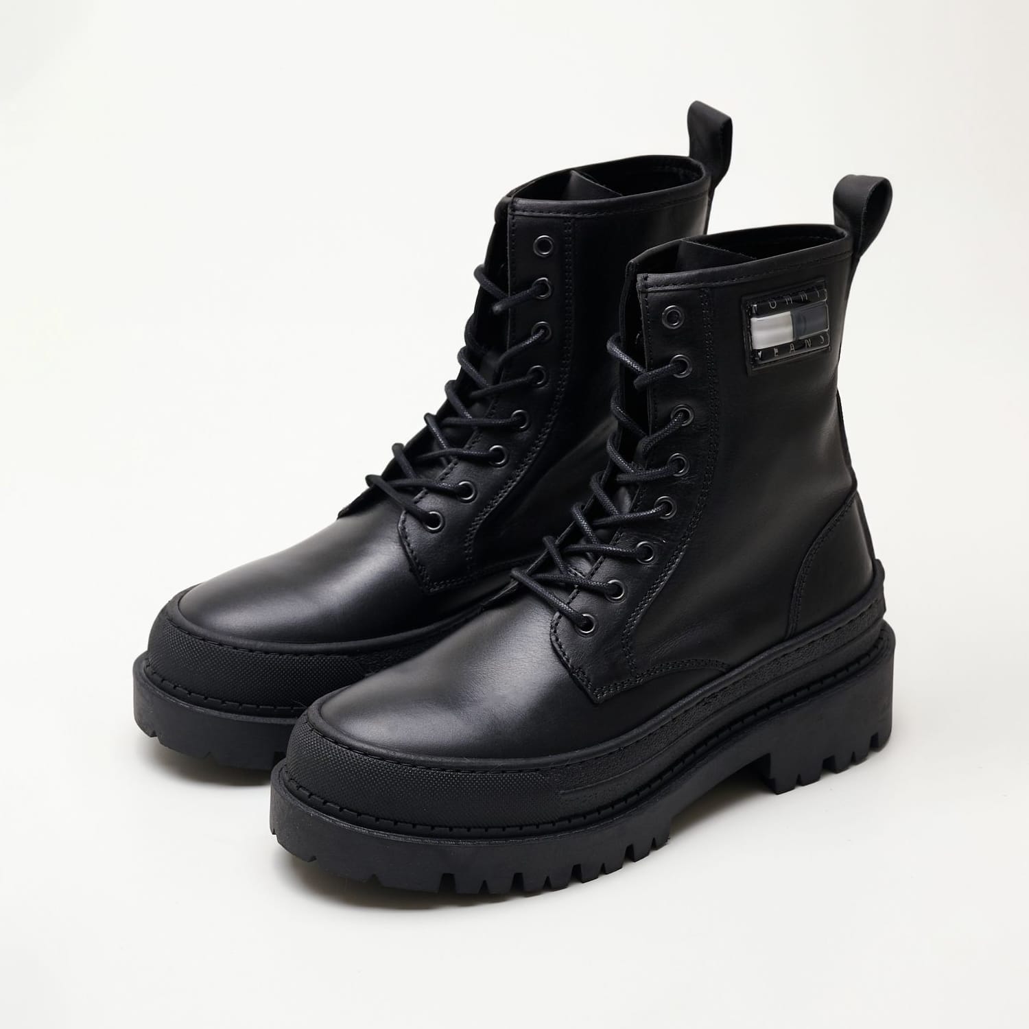 Γυναικεία Μποτάκια Foxing.Leatherboot Μαύρο Δέρμα Tommy Hilfiger Γυναικεία Μποτάκια Foxing.Leatherboot Μαύρο Δέρμα Tommy Hilfiger