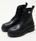 Women Boots Foxing.Leatherboot Black Leather Tommy Hilfiger