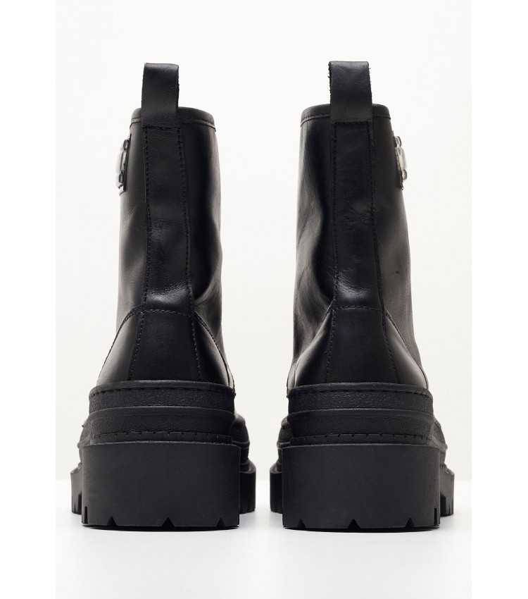 Women Boots Foxing.Leatherboot Black Leather Tommy Hilfiger