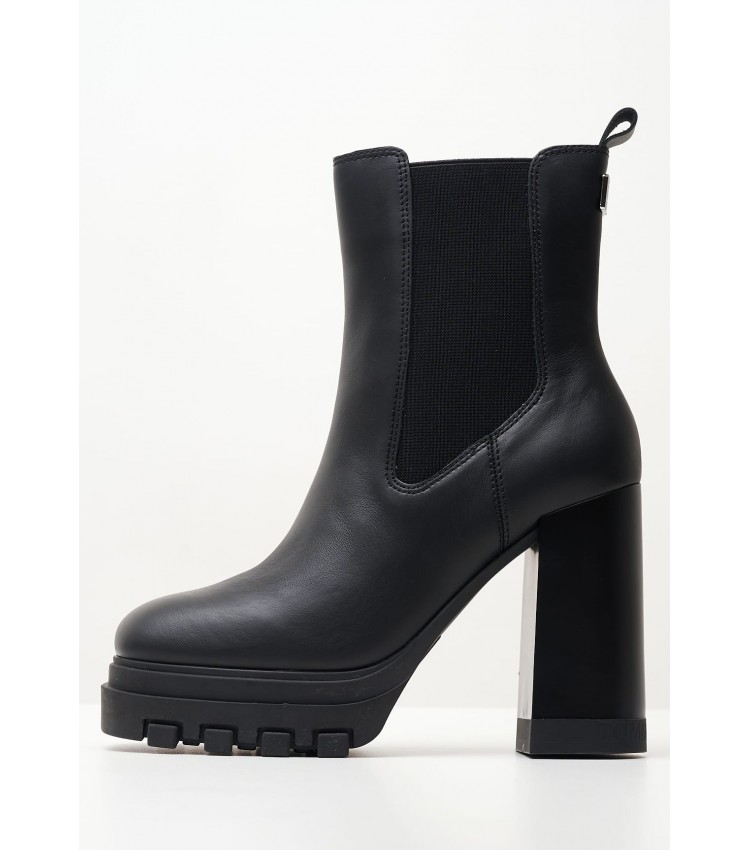 Women Boots Hh.Chelsea Black Leather Tommy Hilfiger