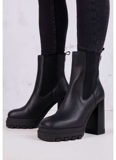 Women Boots Hh.Chelsea Black Leather Tommy Hilfiger