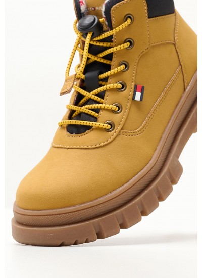 Παιδικά Μποτάκια L.Bootie Κίτρινο ECOleather Tommy Hilfiger