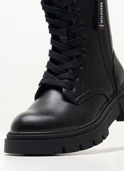 Παιδικά Μποτάκια Bootie.Lace Μπεζ ECOleather Tommy Hilfiger