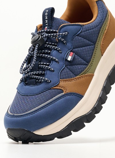 Παιδικά Παπούτσια Casual B.Each Μπλε Δέρμα Καστόρι Geox