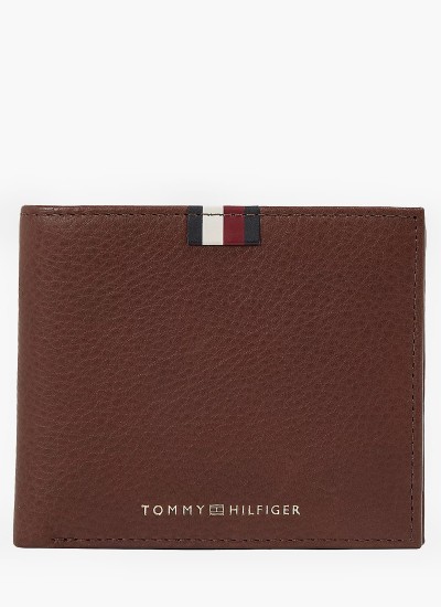 Ανδρικά Πορτοφόλια Central.Th Μαύρο Δέρμα Tommy Hilfiger